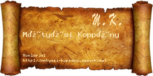 Mátyási Koppány névjegykártya